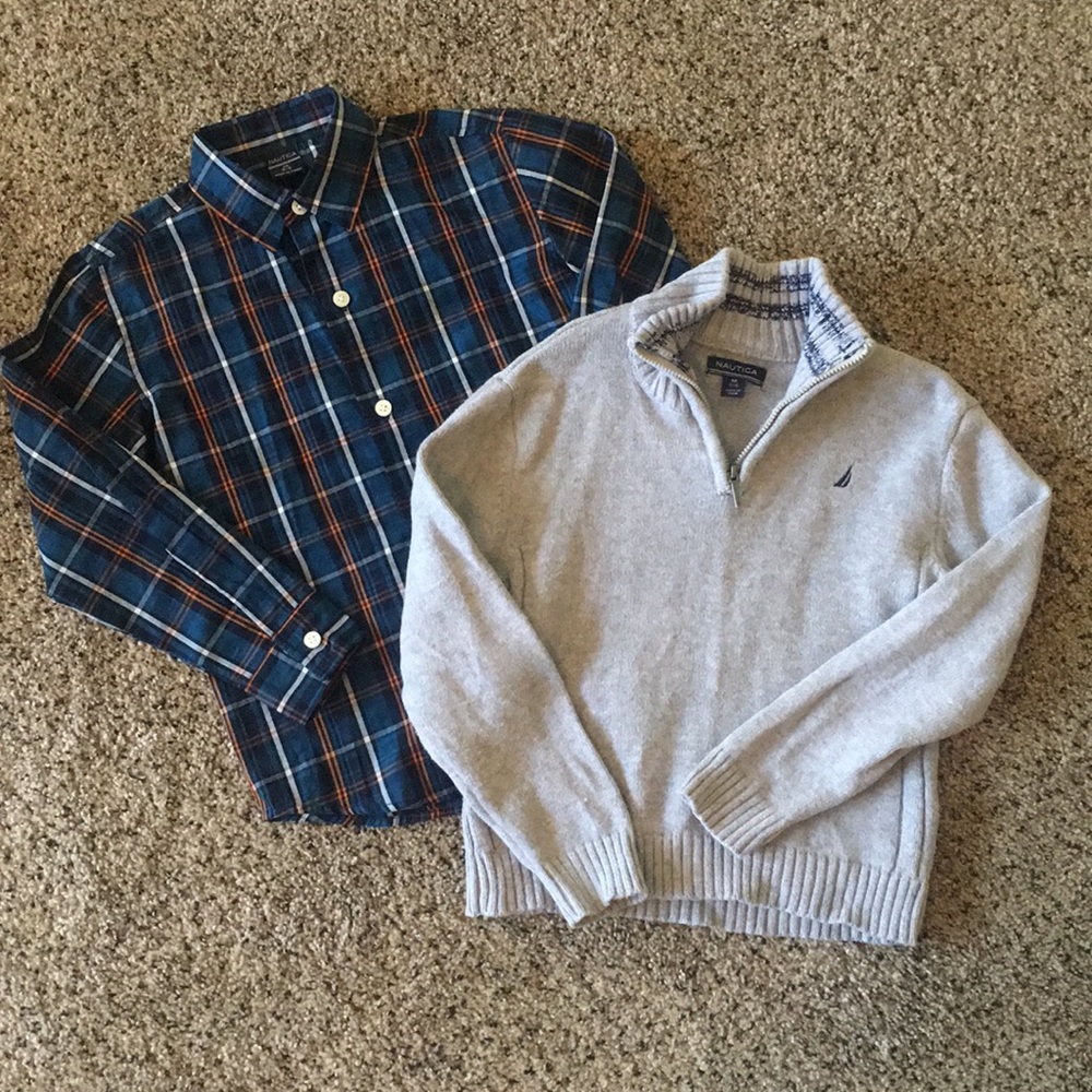 Nautical boys shirt and sweater set!